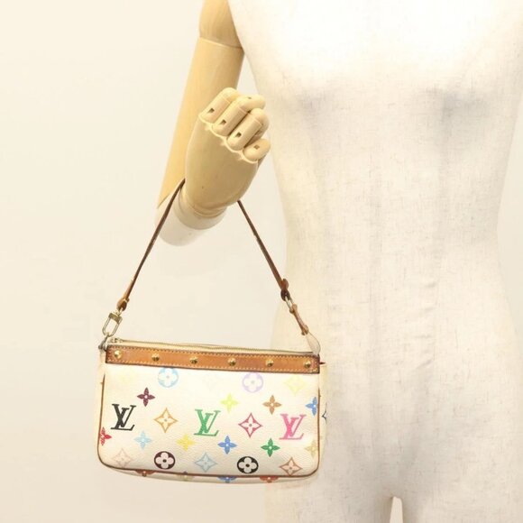 LOUIS VUITTON Monogram Multicolor Pochette Pouch White M92649 LV Auth 135545 - Picture 14 of 16